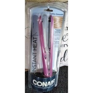 Conair 1” Tourmaline Ceramic Flat Iron ~ Instant Heat ~ 30 Heat Settings NIB